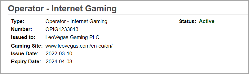 leovegas ontario license